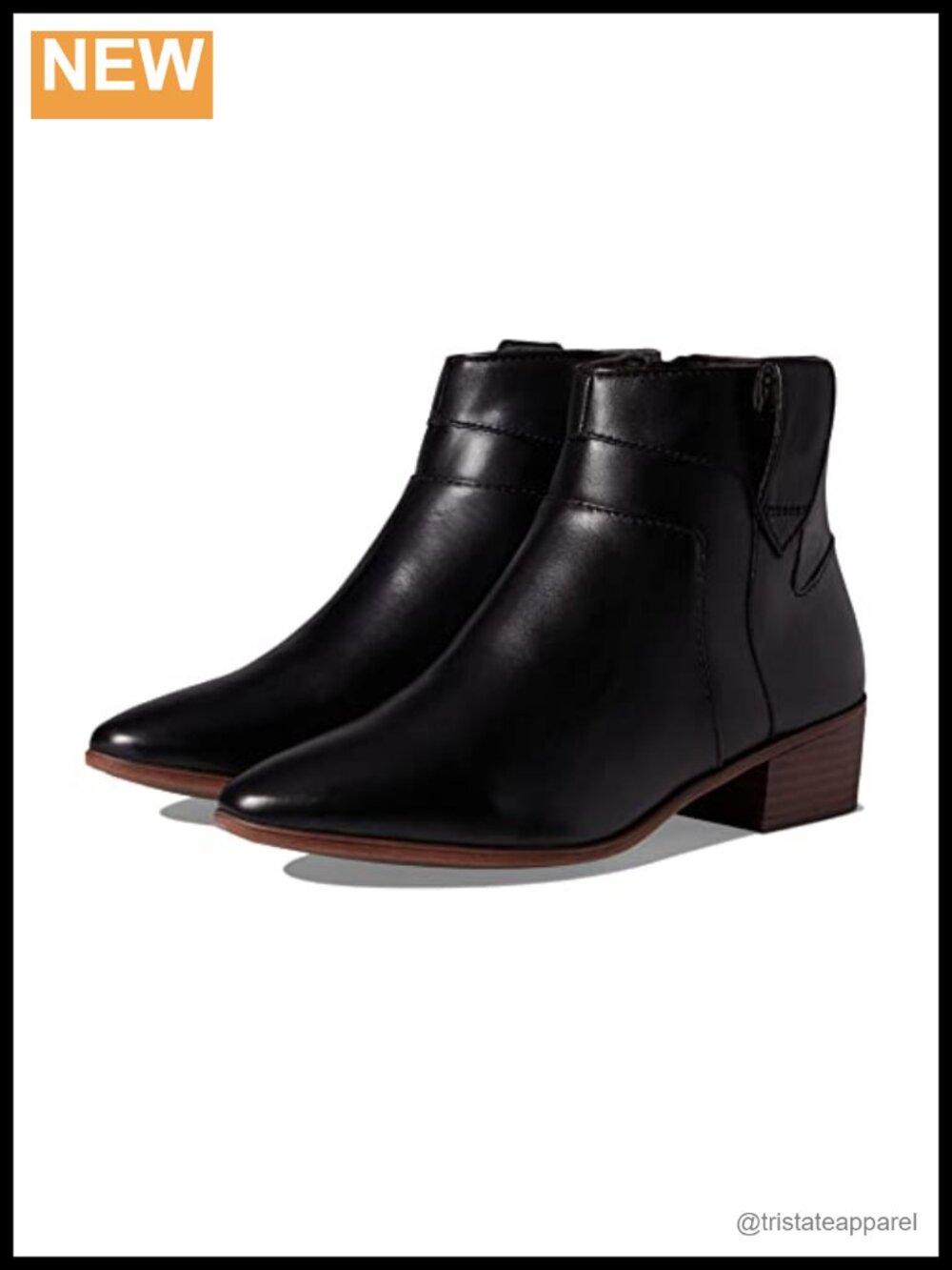 Women's Waterproof Pull-On Block Heel Ankle Bootie Leather Suede